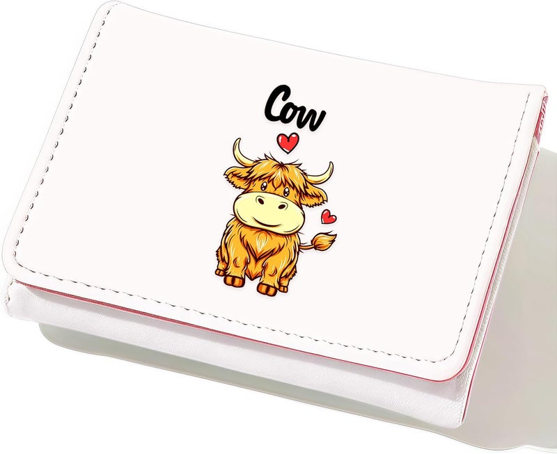 BJDAMAI Highland Cow Wallet For Teens Kids Girls Age 6,7,8,9,10,11,12, Small Slim Thin Mini Compact Women Wallet, Animal Lovers Gifts Stuff, Cash Card Coin Pocket Window For Female! - Image 1